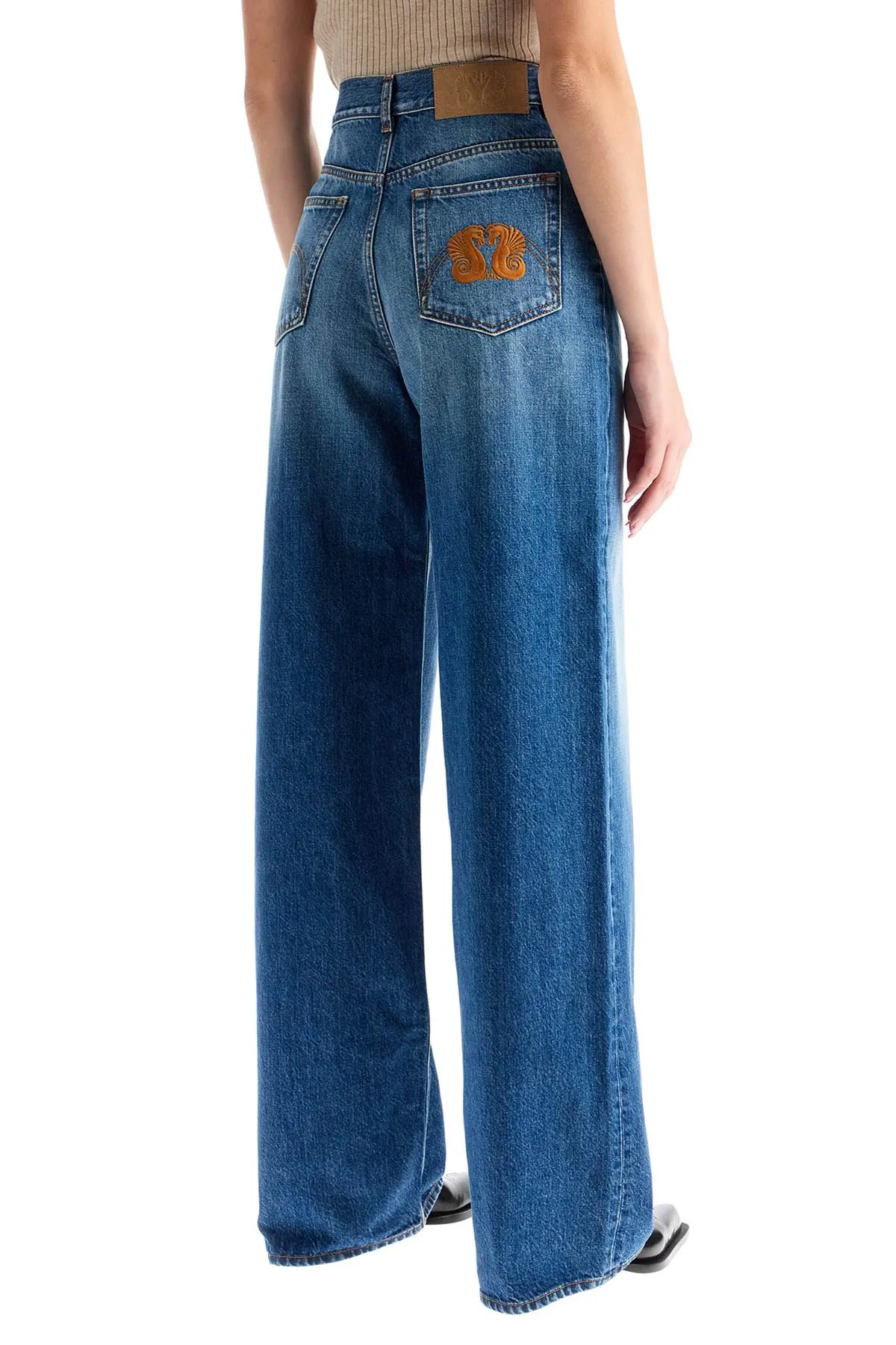 BLAZE MILANO wide leg jeans in narida sapphire java style