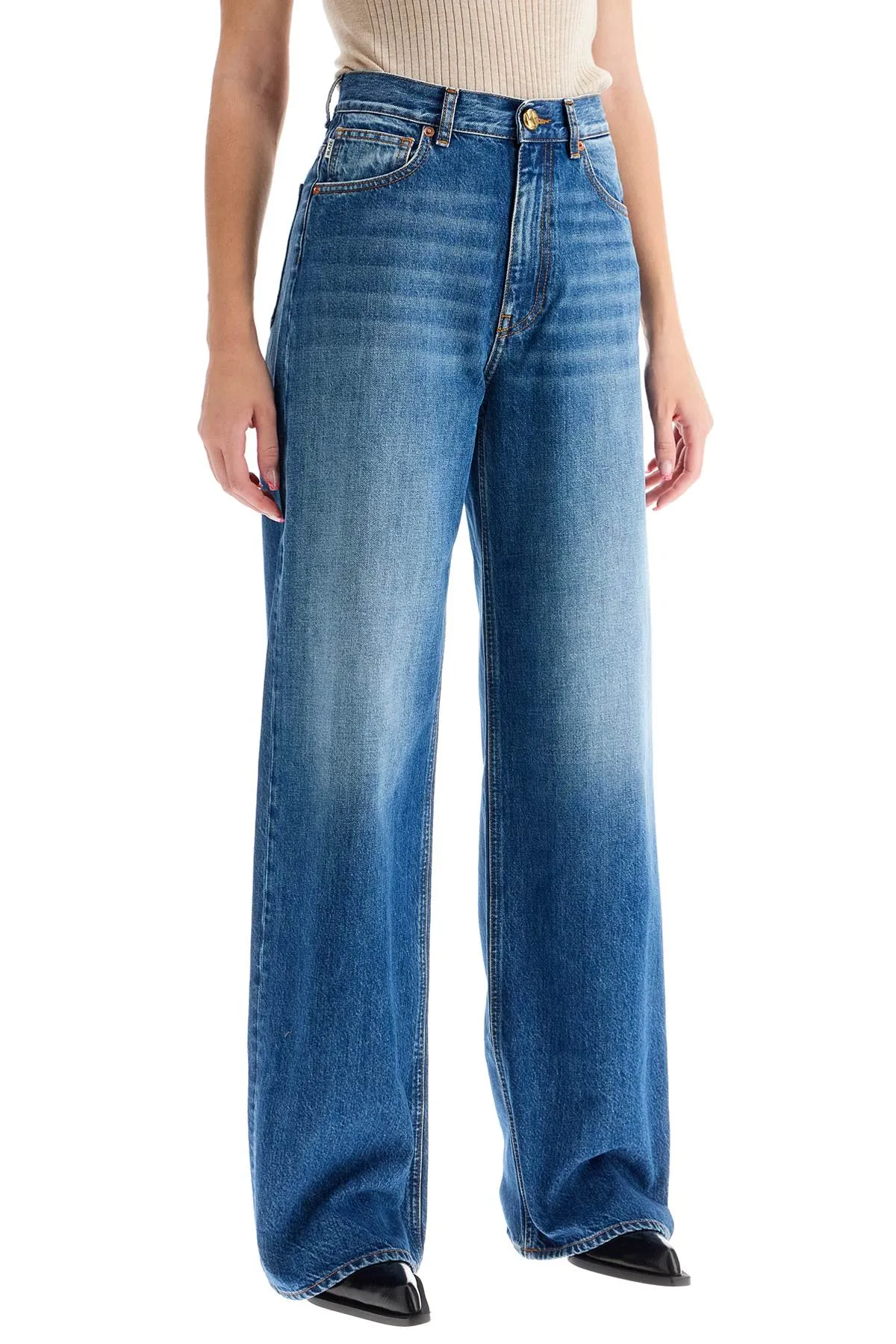 BLAZE MILANO wide leg jeans in narida sapphire java style