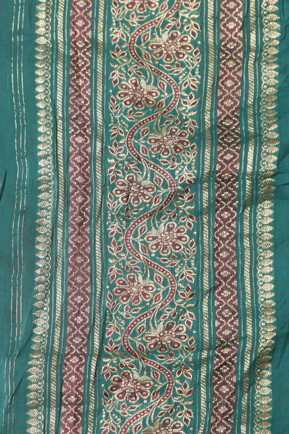 Blue Banarasi Handloom Vintage Pure Silk Border ( 0.75 Mtr )