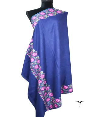 blue embroidery pashmina shawl 8580