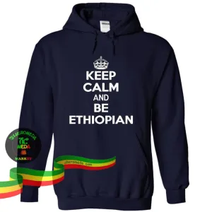 Blue keep calm Ethiopian Hoodie