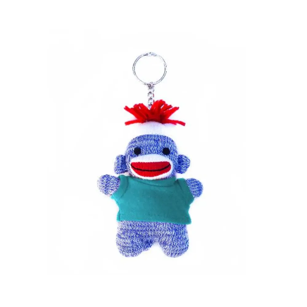 Blue Sock Monkey Keychain 4"