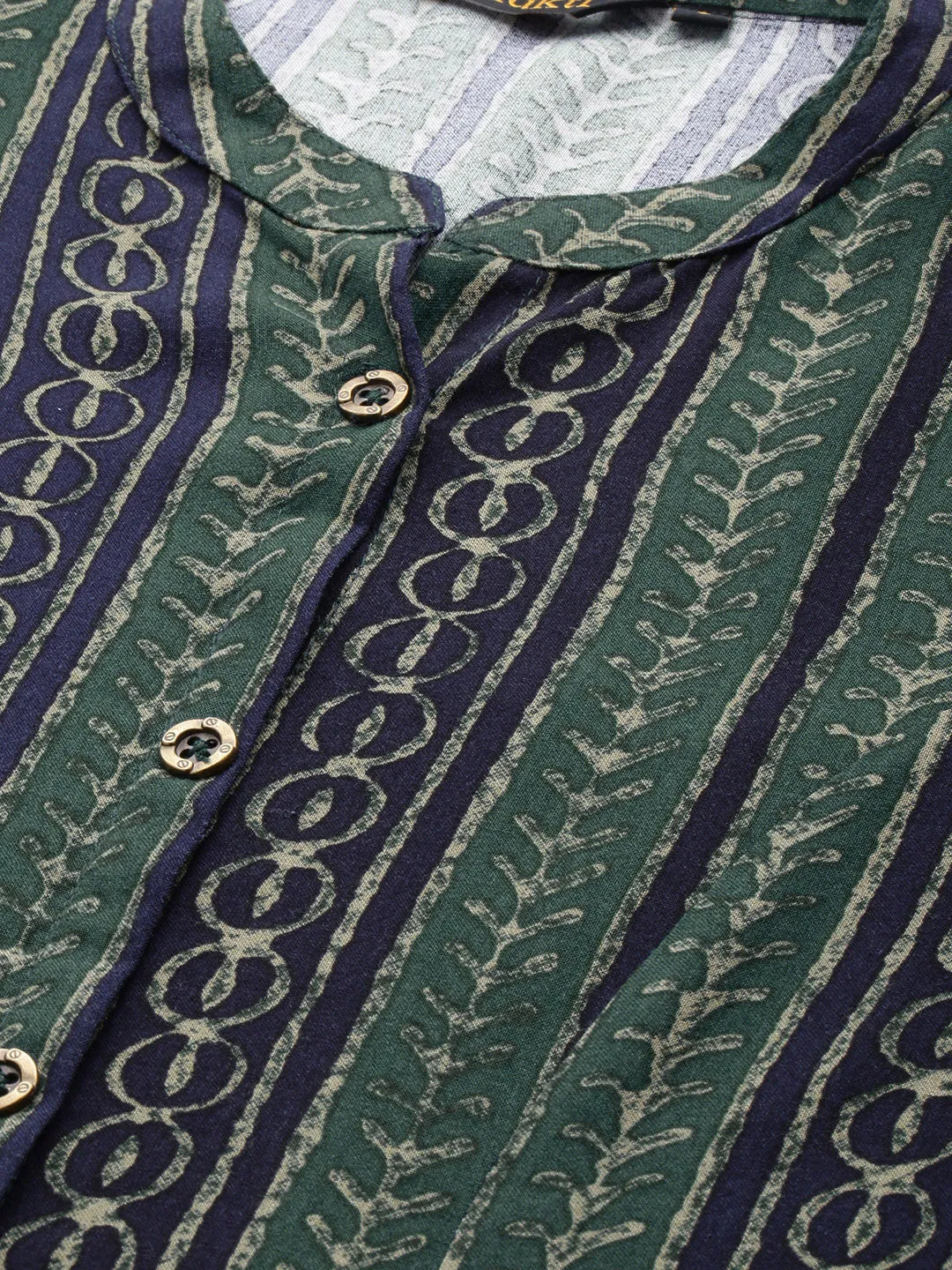 Blue Striped Printed Kurta