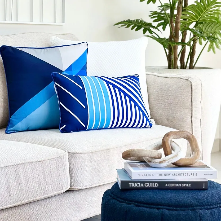 Bluish Lines Abstract Printed Pillow