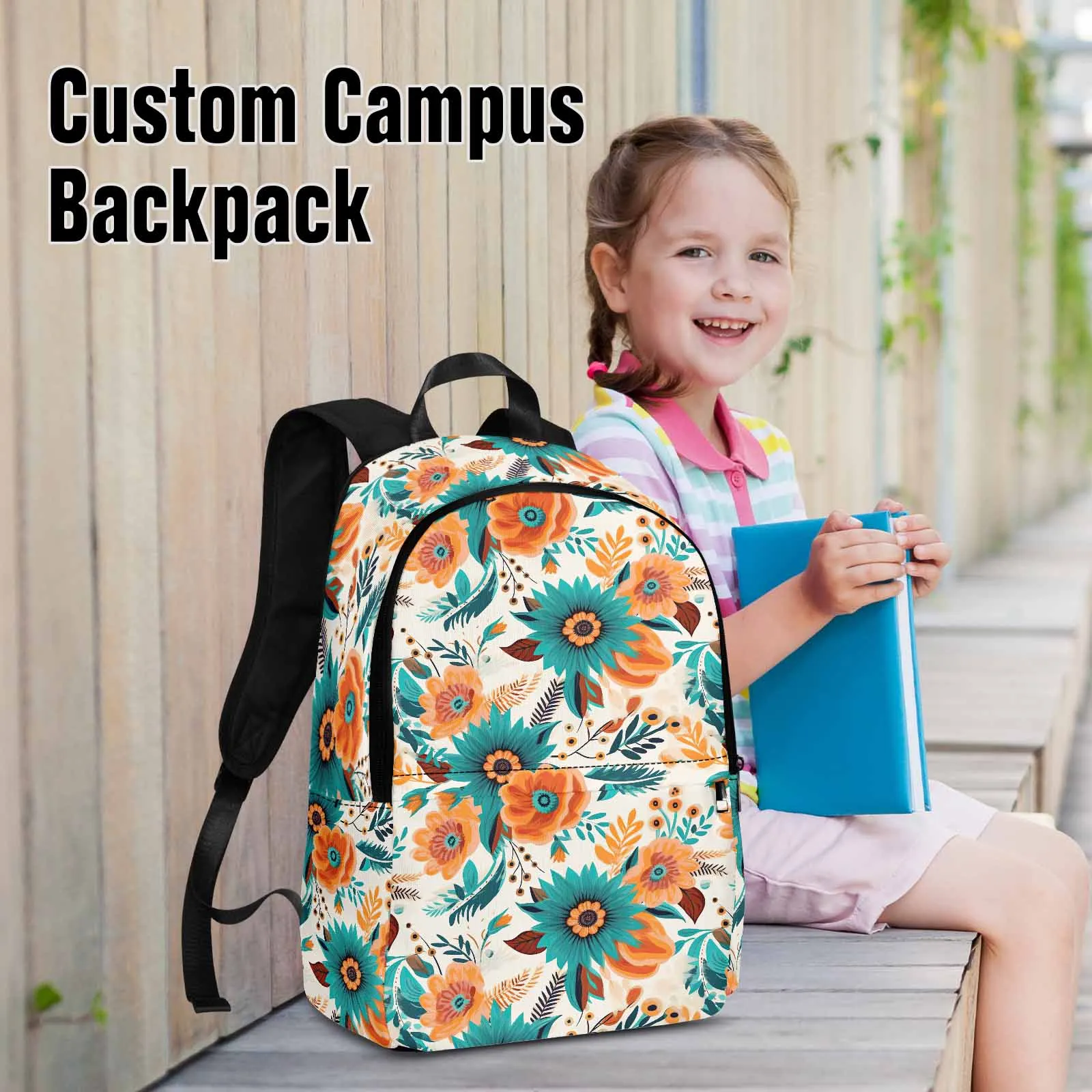 Boho Retro Floral Adult Casual Backpack