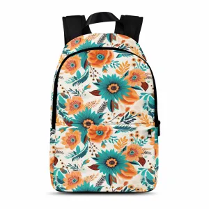 Boho Retro Floral Adult Casual Backpack