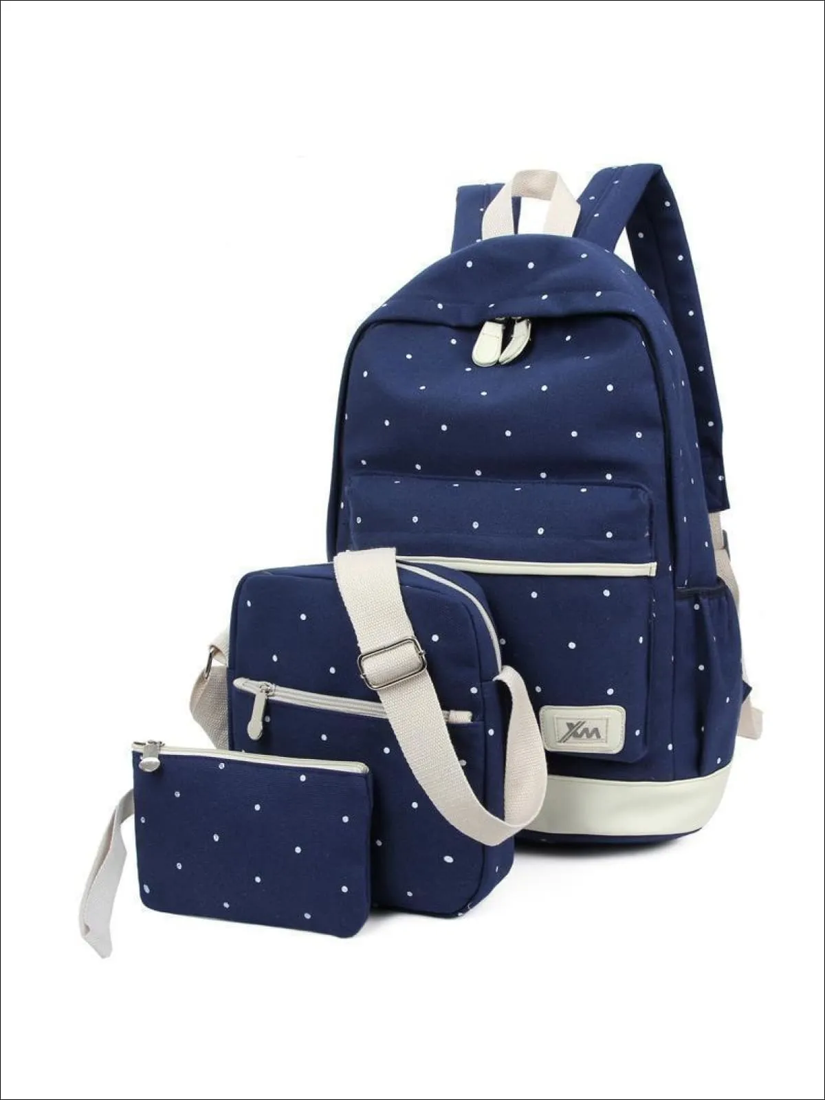 Book Smart 3pc Polka Dot Backpack Set