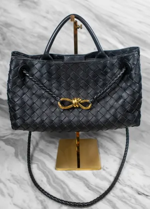 Bottega Veneta Andiamo Black Intrecciato Leather Tote Bag