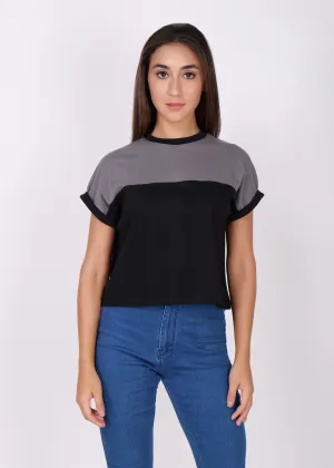 Boxy Color Block Crop Top