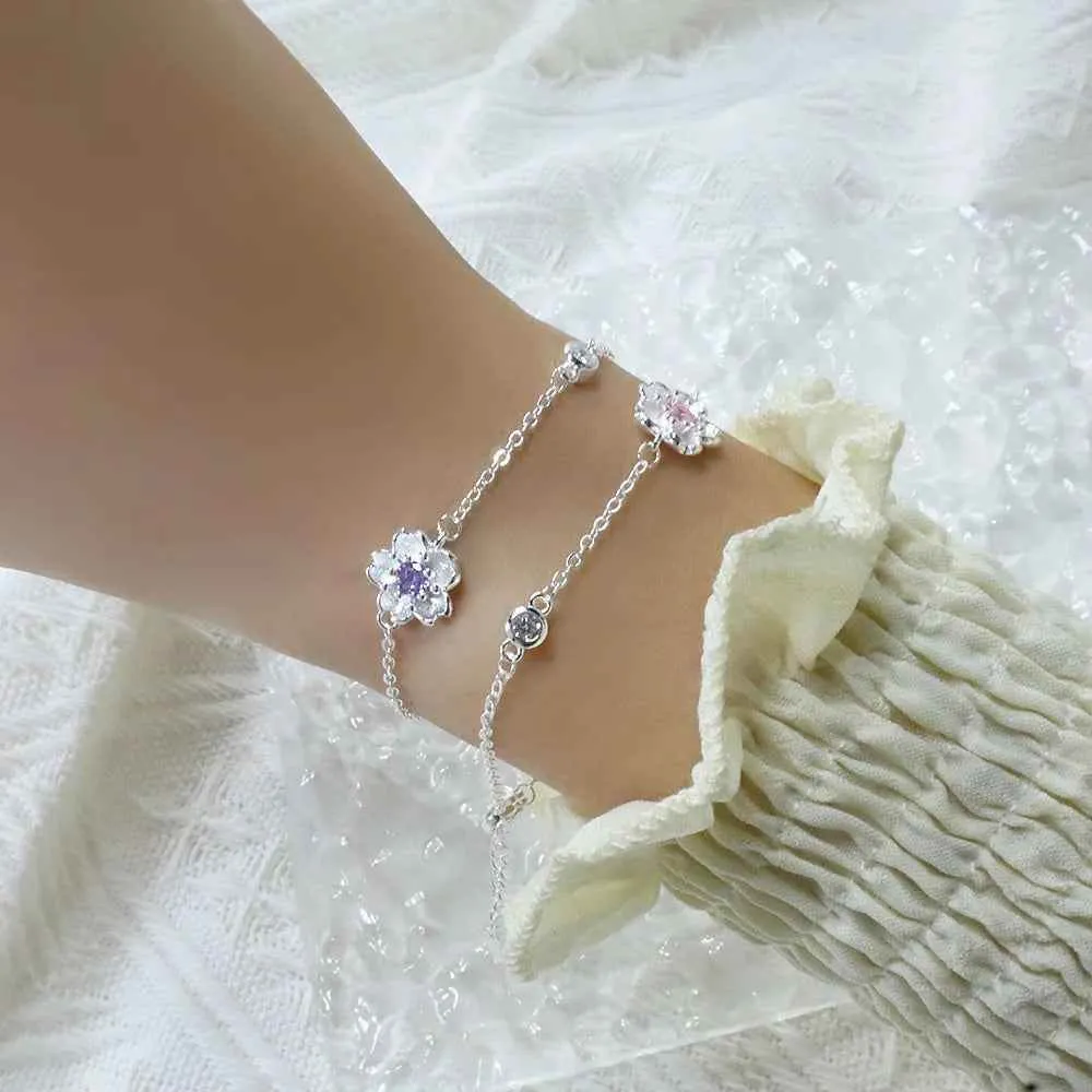 Bracelet Charm Jewelry - Cherry Blossom Flower - TSJ119