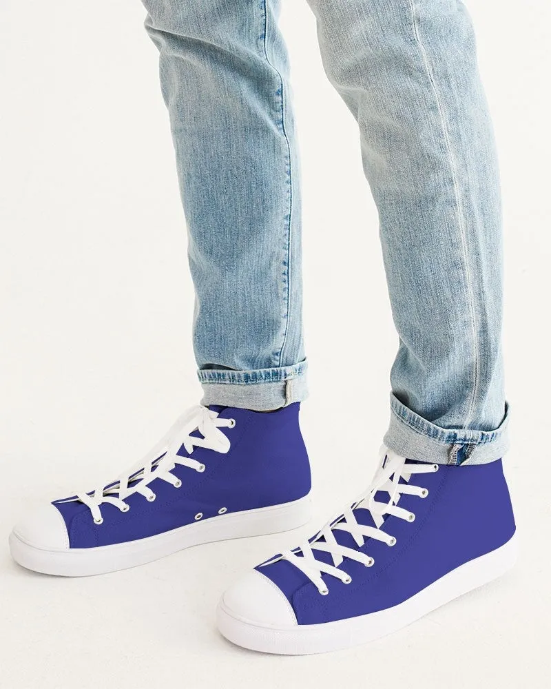 Bright Blue Men's High-top Canvas Sneakers | Men's | Bright Pure Blue | C100M100Y0K0