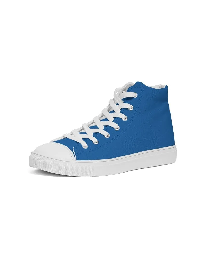 Bright Blue Men's High-top Canvas Sneakers | Men's | Bright Pure Blue | C100M75Y0K0