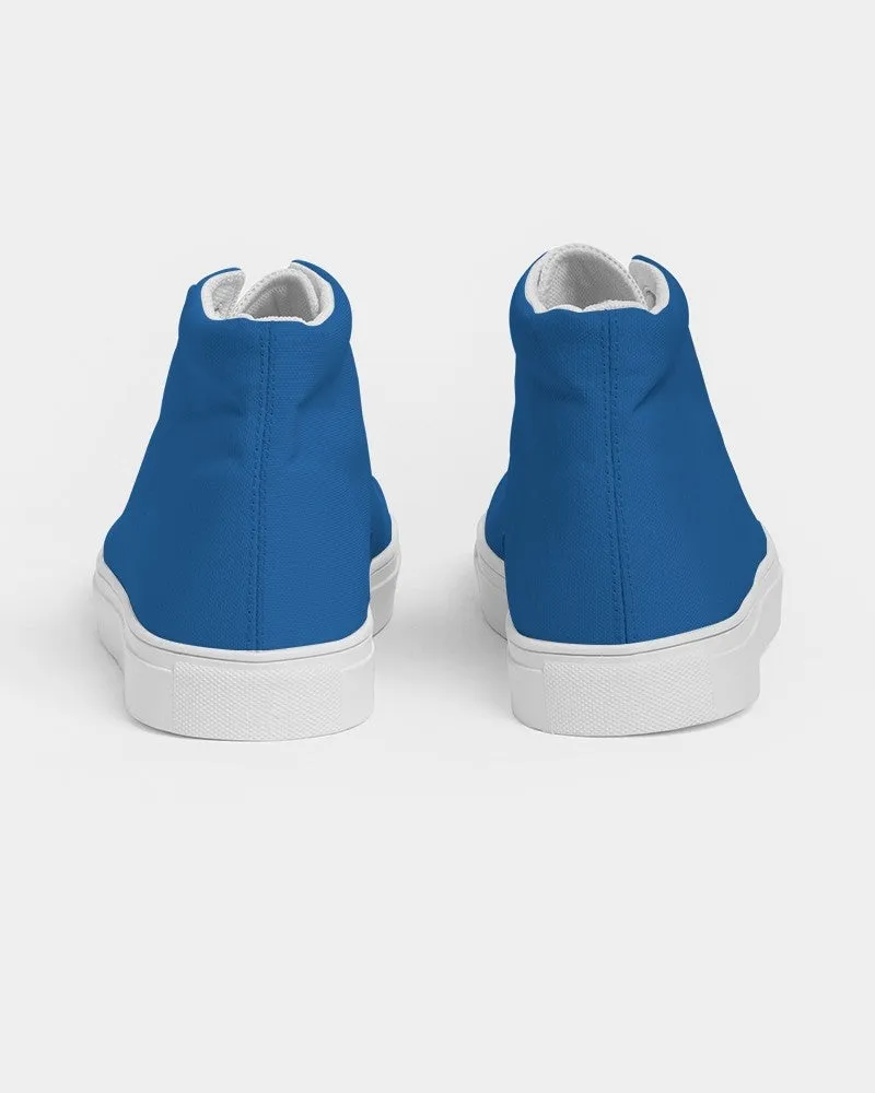 Bright Blue Men's High-top Canvas Sneakers | Men's | Bright Pure Blue | C100M75Y0K0