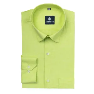 Bright Green Color Plain Pure Cotton For Men