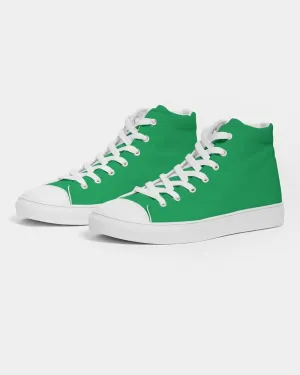 Bright Green Women's High-top Canvas Sneakers | Women's | Bright Pure Green | C100M0Y100K0