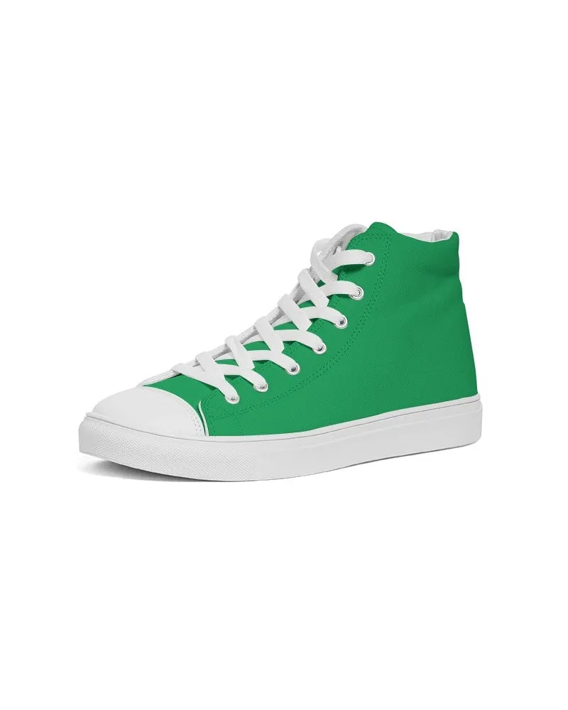 Bright Green Women's High-top Canvas Sneakers | Women's | Bright Pure Green | C100M0Y100K0