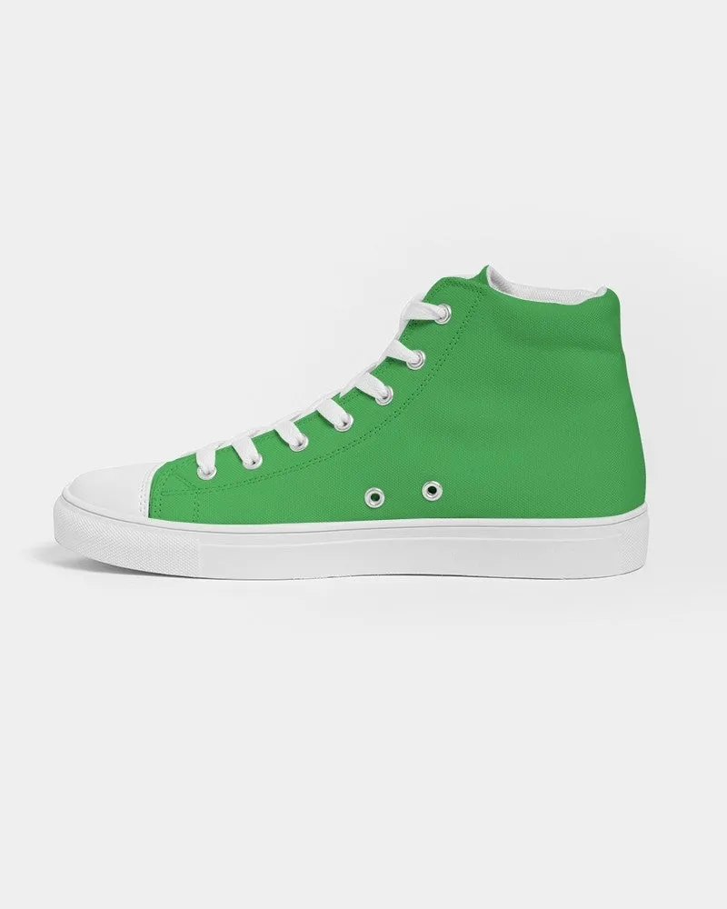 Bright Green Women's High-top Canvas Sneakers | Women's | Bright Pure Green | C75M0Y100K0