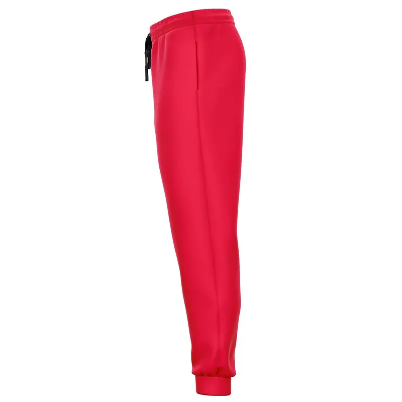 Bright Pink Red Joggers | Unisex | with PLUS sizes | Bright Pure Pink Red | C0M100Y75K0