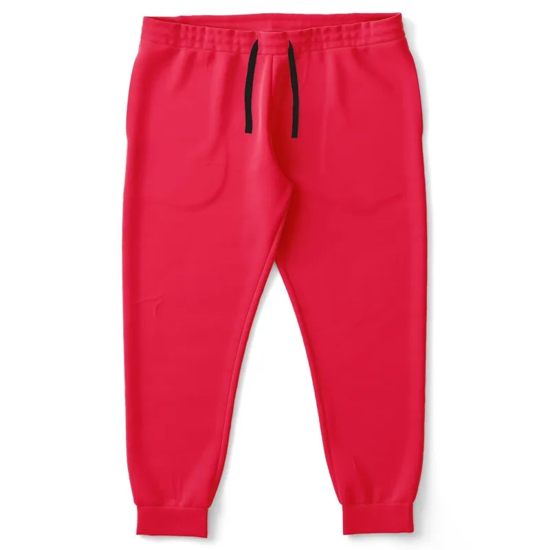 Bright Pink Red Joggers | Unisex | with PLUS sizes | Bright Pure Pink Red | C0M100Y75K0