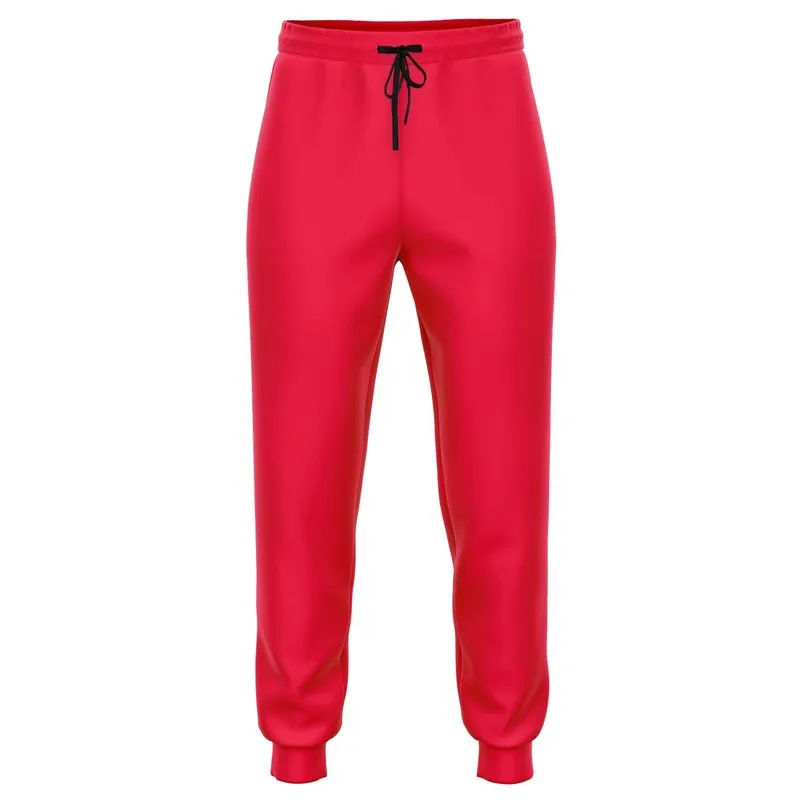 Bright Pink Red Joggers | Unisex | with PLUS sizes | Bright Pure Pink Red | C0M100Y75K0