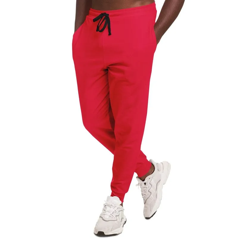 Bright Pink Red Joggers | Unisex | with PLUS sizes | Bright Pure Pink Red | C0M100Y75K0