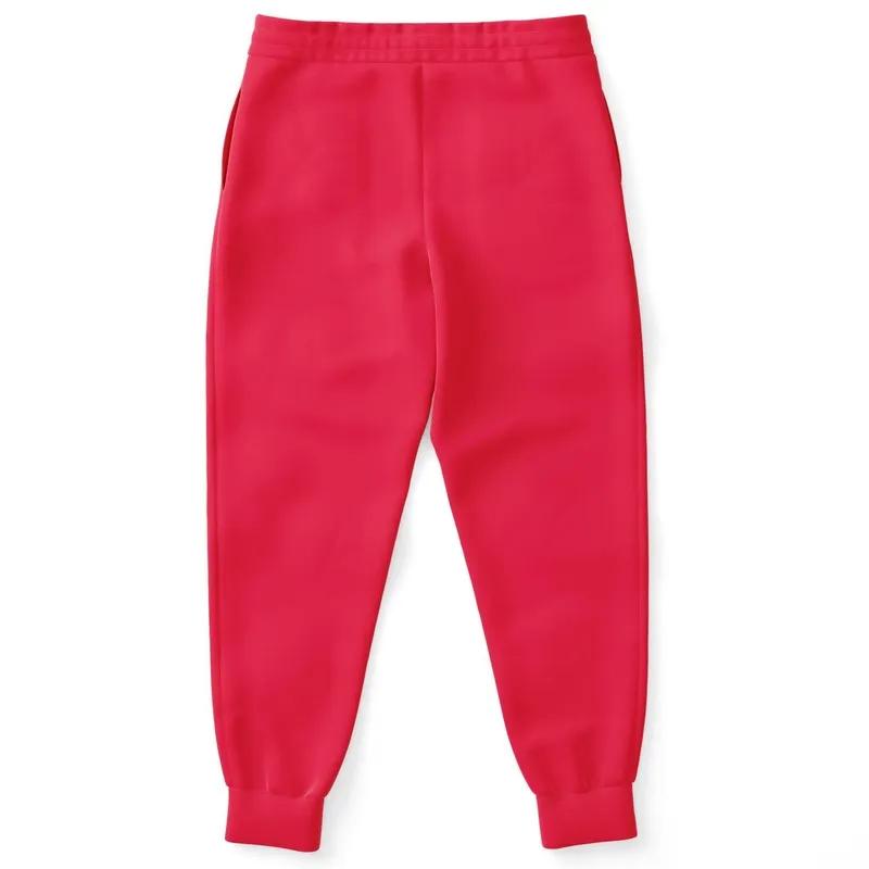 Bright Pink Red Joggers | Unisex | with PLUS sizes | Bright Pure Pink Red | C0M100Y75K0