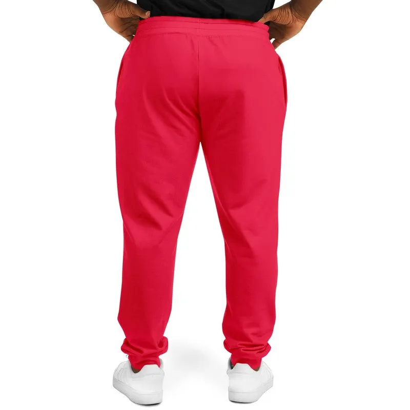 Bright Pink Red Joggers | Unisex | with PLUS sizes | Bright Pure Pink Red | C0M100Y75K0