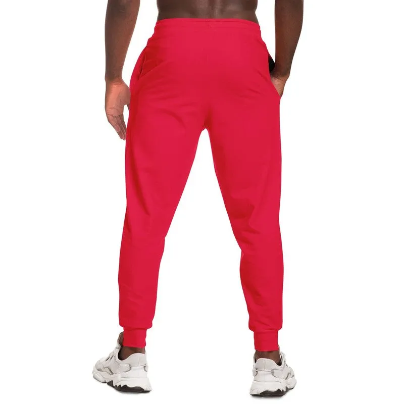 Bright Pink Red Joggers | Unisex | with PLUS sizes | Bright Pure Pink Red | C0M100Y75K0