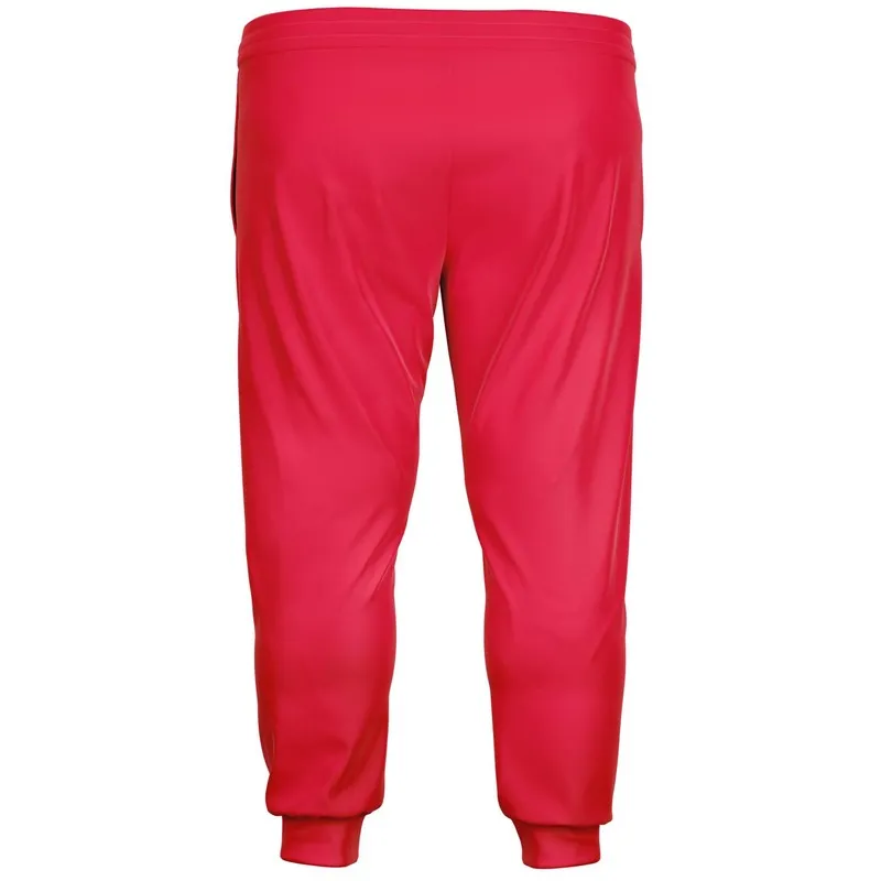 Bright Pink Red Joggers | Unisex | with PLUS sizes | Bright Pure Pink Red | C0M100Y75K0