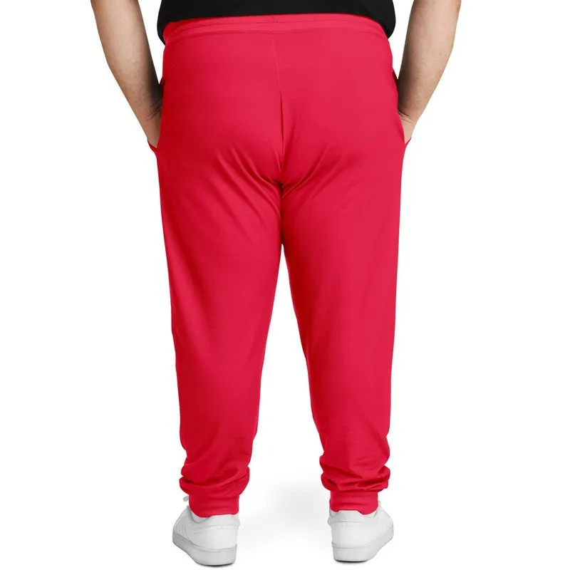 Bright Pink Red Joggers | Unisex | with PLUS sizes | Bright Pure Pink Red | C0M100Y75K0