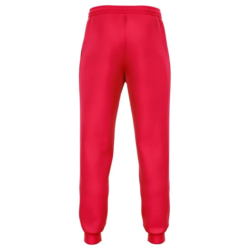 Bright Pink Red Joggers | Unisex | with PLUS sizes | Bright Pure Pink Red | C0M100Y75K0