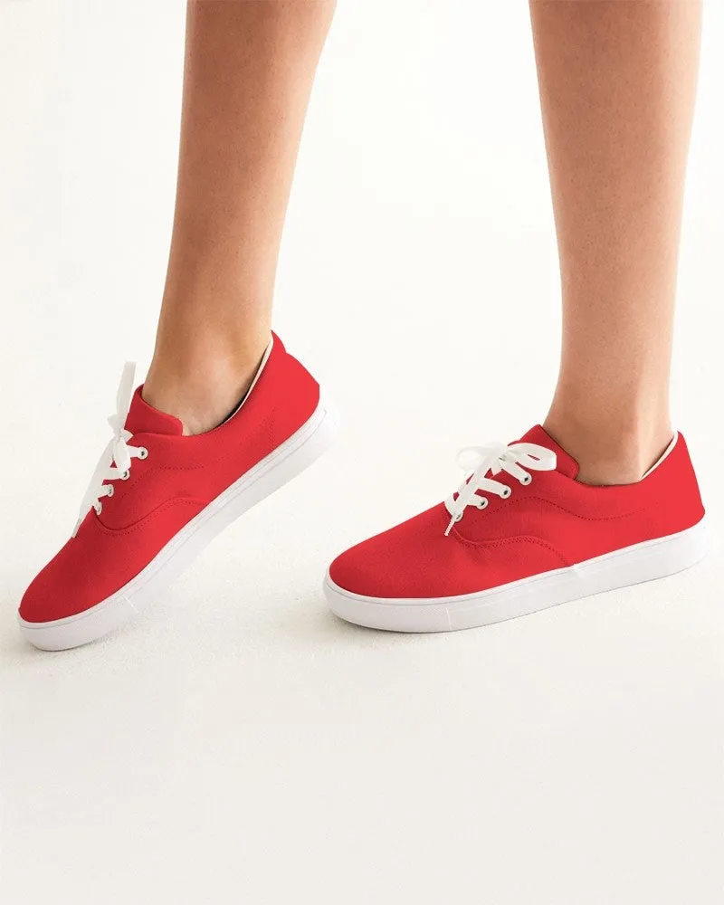 Bright Red Women's Canvas Sneakers | Women's | Bright Pure Red | C0M100Y100K0