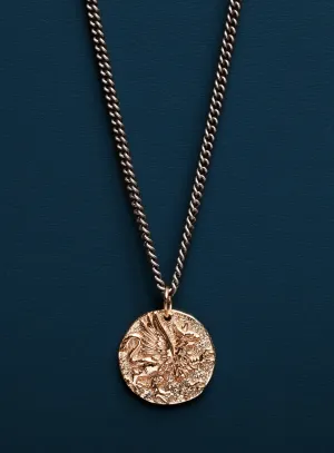 Bronze & Sterling Griffin Necklace - Greek coin replica