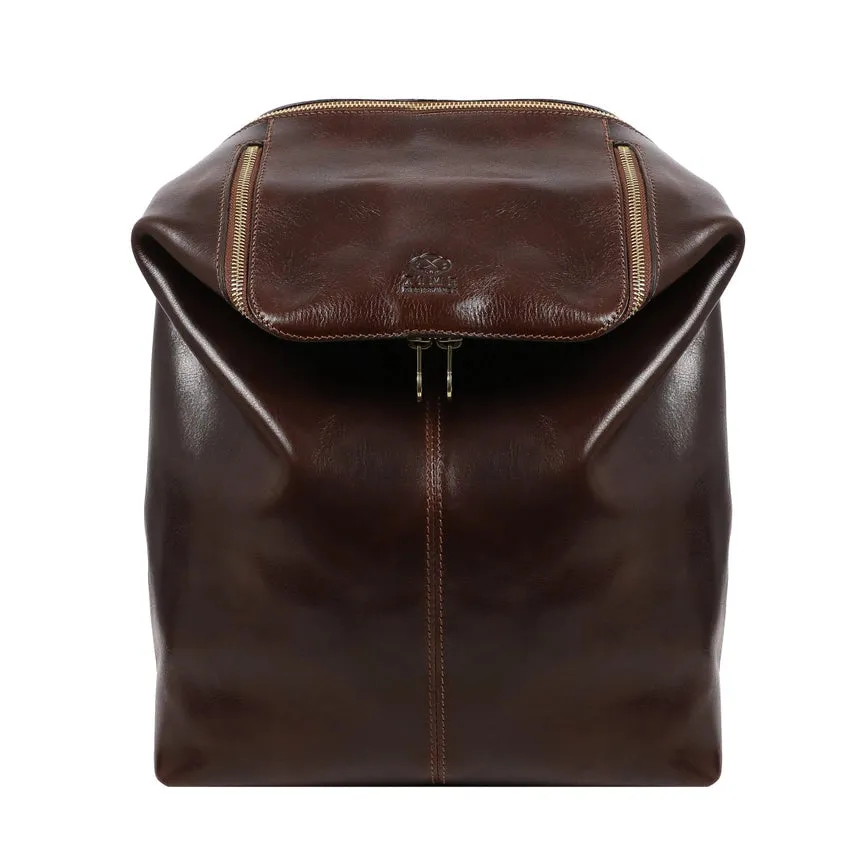 Brown Leather Backpack For Women - A Bend in the River Brown