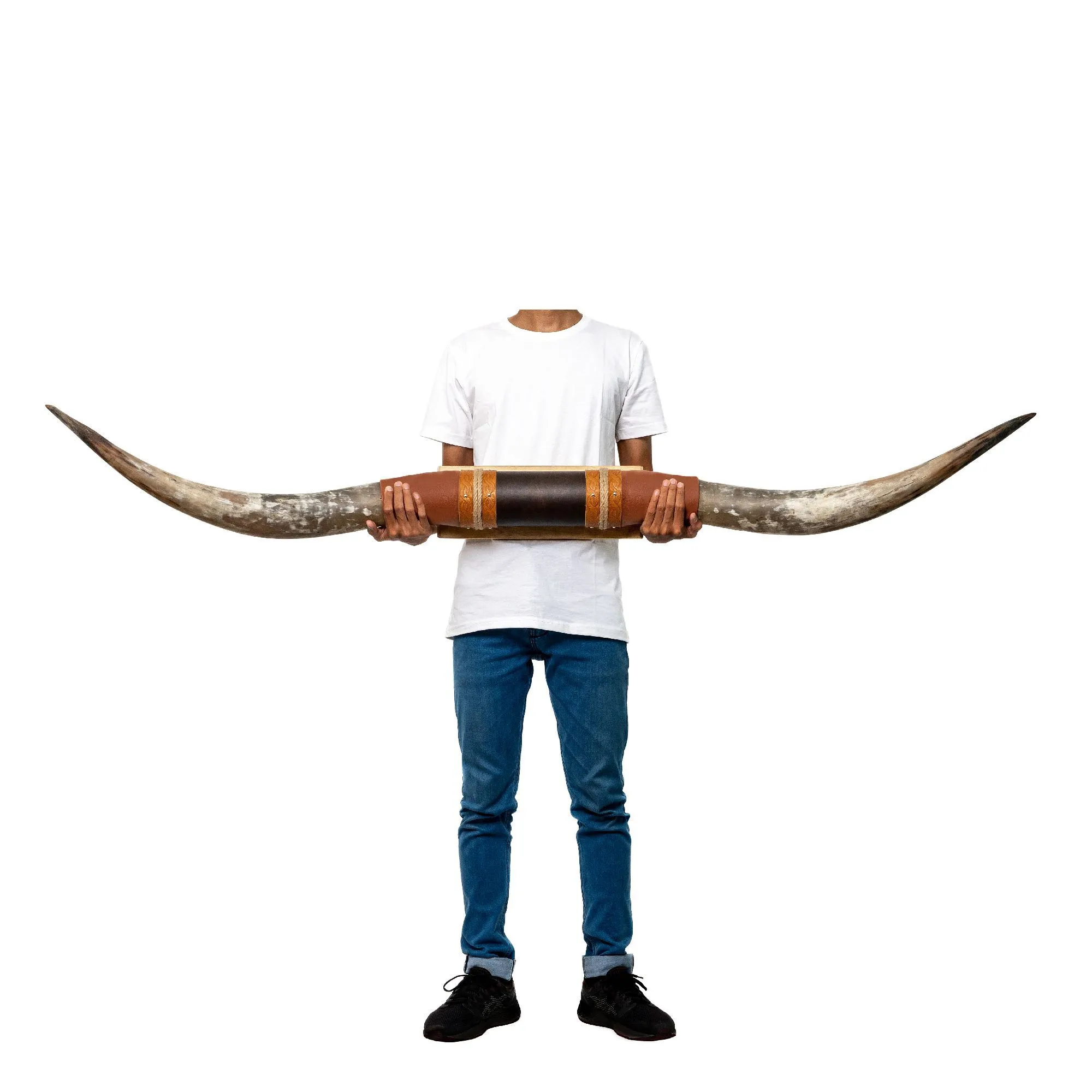 Brown Leather Mount // Standard Longhorns - Trapper