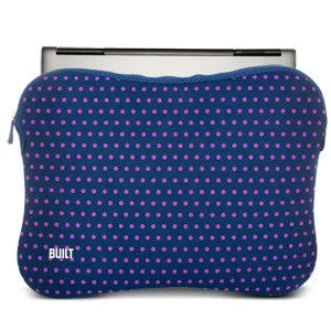 BUILT 15 Neoprene Laptop Zippered Sleeve, Mini Dot Navy