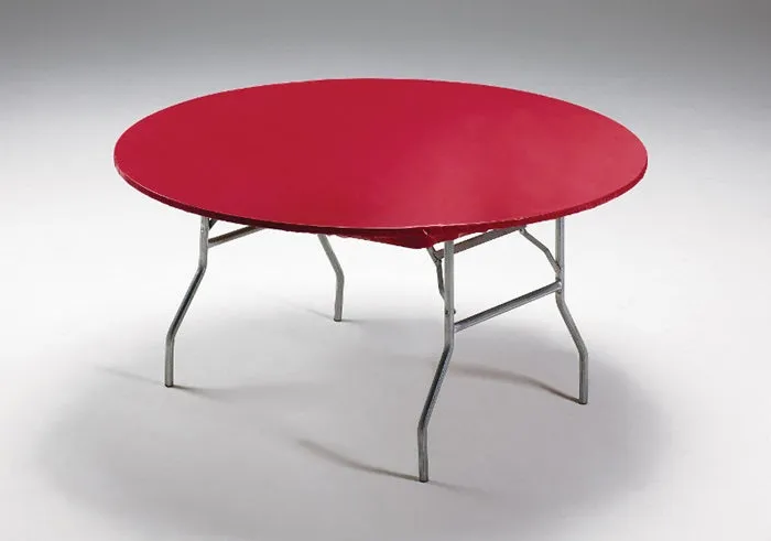 Bulk Red Stay Put Plastic Round Table Covers (12 per Case)