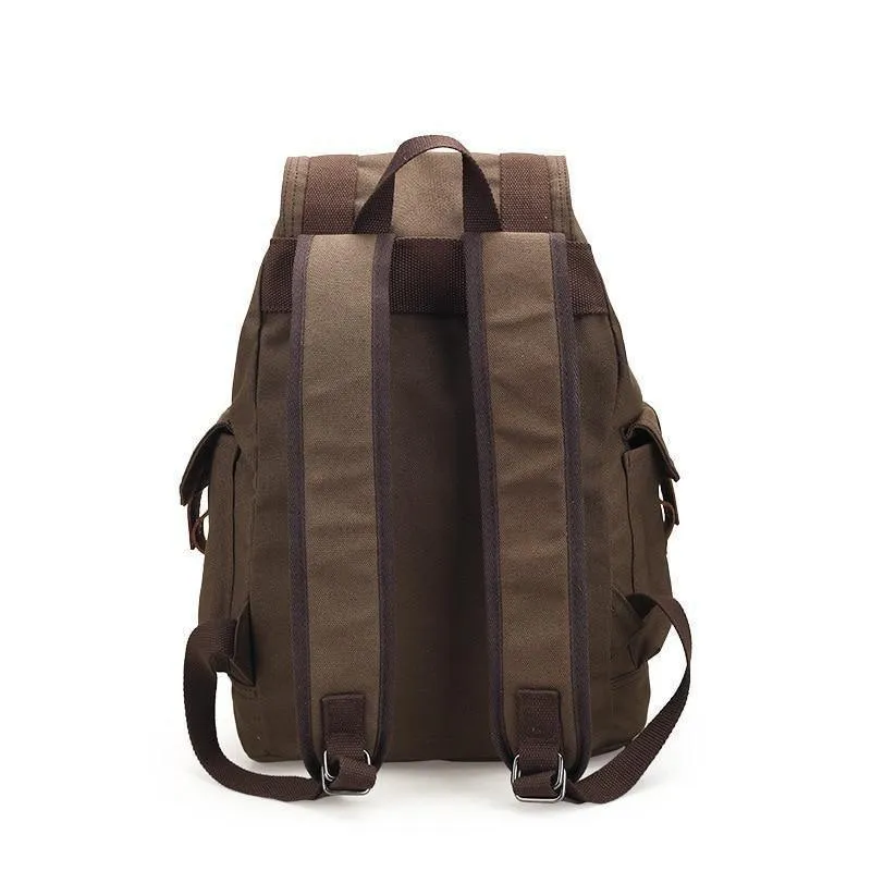 Canvas Men's Backpack School Rucksack Men Drawstring Cool Backpacks Women Travel Shoulder Teenagers Laptop Back Pack