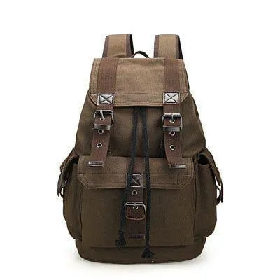 Canvas Men's Backpack School Rucksack Men Drawstring Cool Backpacks Women Travel Shoulder Teenagers Laptop Back Pack