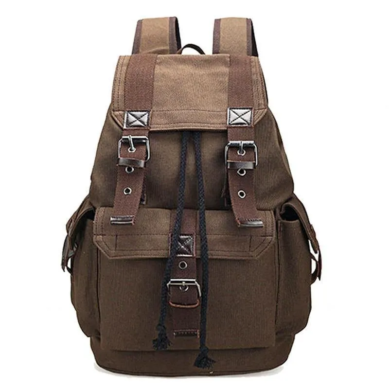 Canvas Men's Backpack School Rucksack Men Drawstring Cool Backpacks Women Travel Shoulder Teenagers Laptop Back Pack