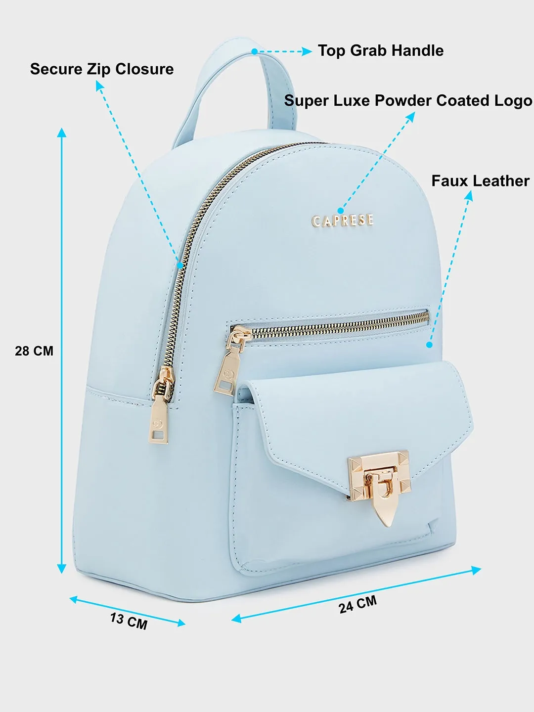 Caprese Rabina Fashion Backpack Medium Blue