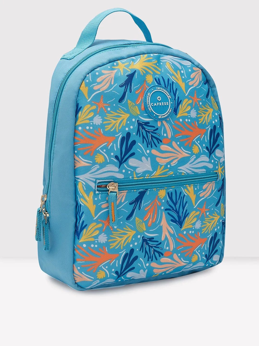 Caprese Xenia Backpack Small Light Blue Printed