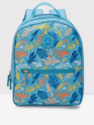 Caprese Xenia Backpack Small Light Blue Printed