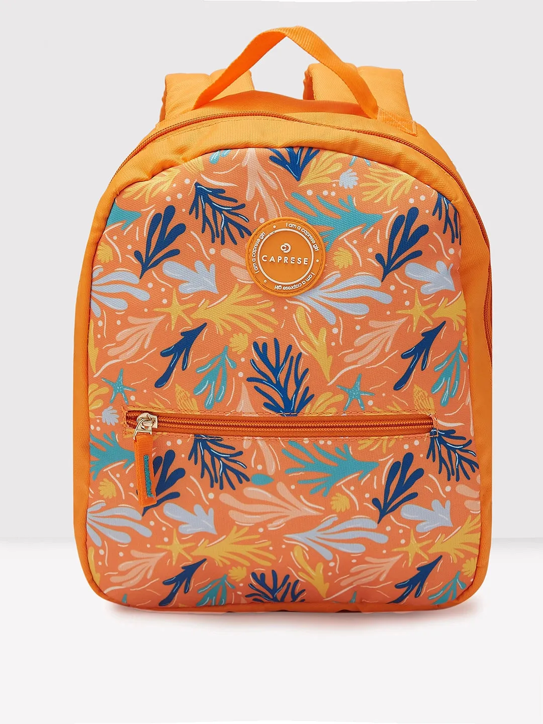 Caprese Xenia Backpack Small Orange Printed