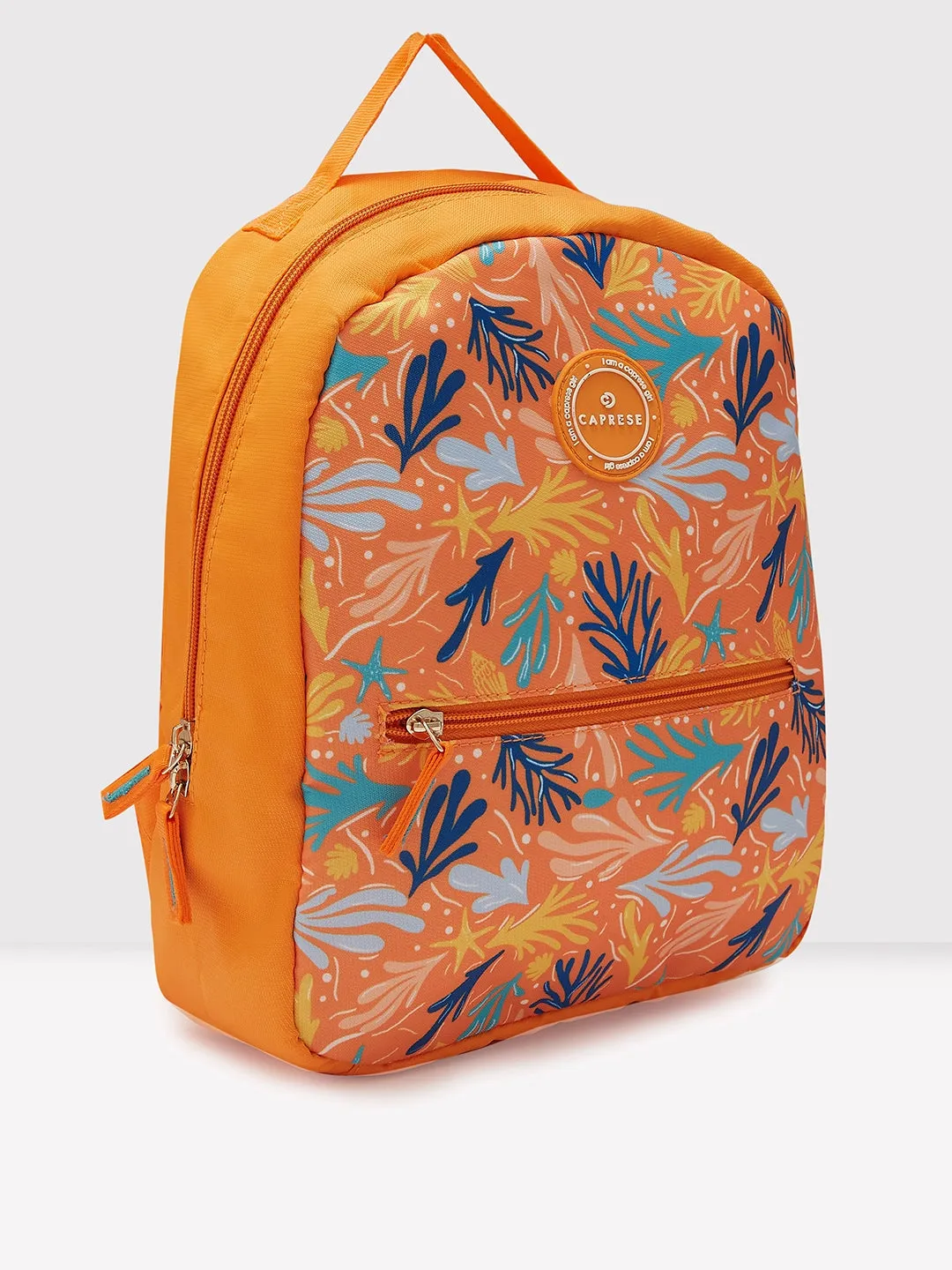 Caprese Xenia Backpack Small Orange Printed