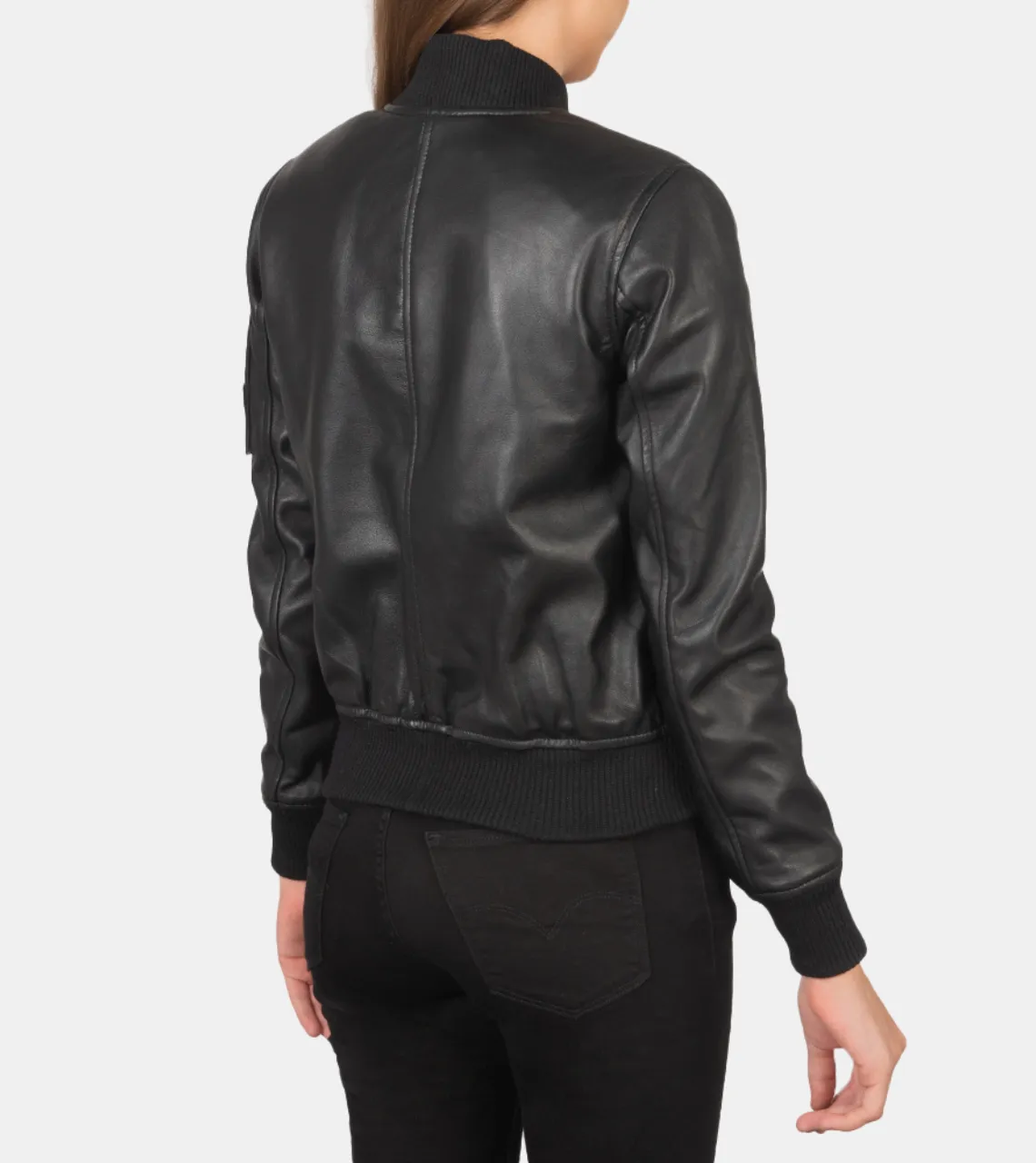 Carver Women's Black Bomber Leather Jacket