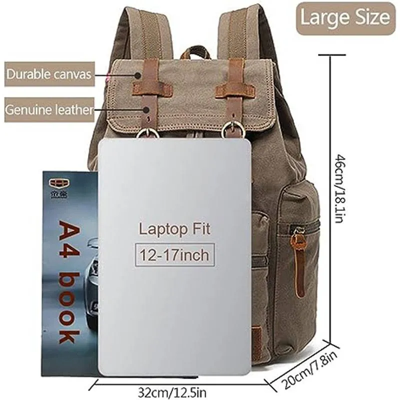 Casual Fashion Foreign Trade School Bag Men's and Women's Retro Canvas Backpack Laptop Rucksack