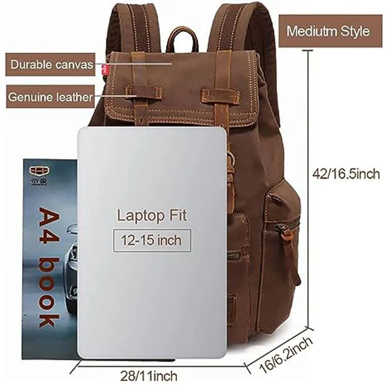 Casual Fashion Foreign Trade School Bag Men's and Women's Retro Canvas Backpack Laptop Rucksack