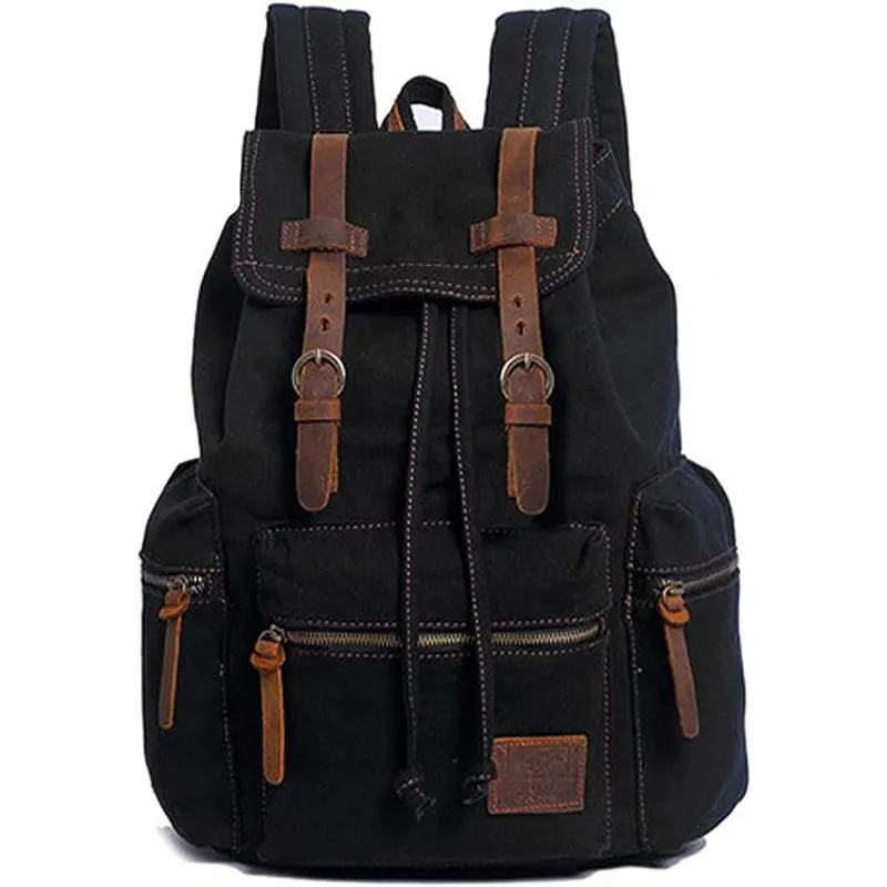 Casual Fashion Foreign Trade School Bag Men's and Women's Retro Canvas Backpack Laptop Rucksack