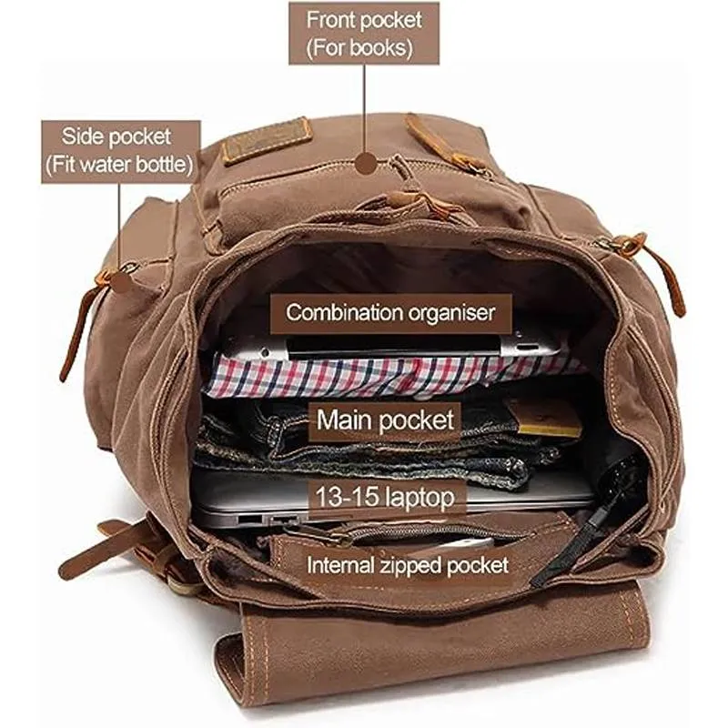 Casual Fashion Foreign Trade School Bag Men's and Women's Retro Canvas Backpack Laptop Rucksack